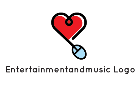 mouse is forming shape of heart logo