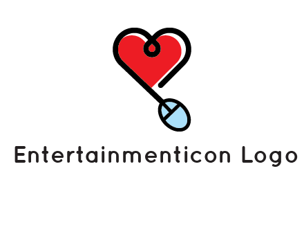 mouse is forming shape of heart logo