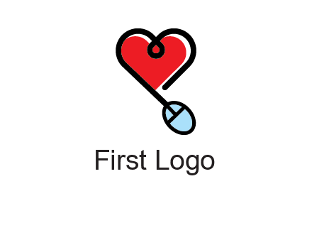 mouse is forming shape of heart logo