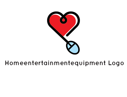 mouse is forming shape of heart logo