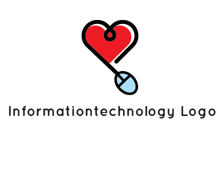 mouse is forming shape of heart logo