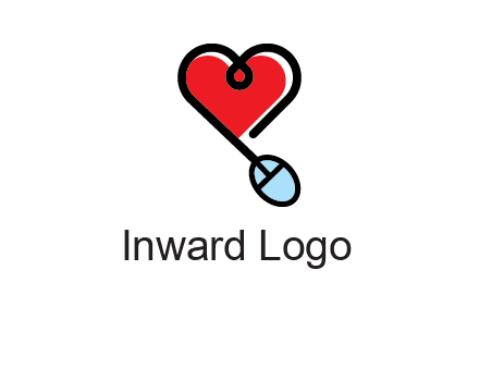 mouse is forming shape of heart logo