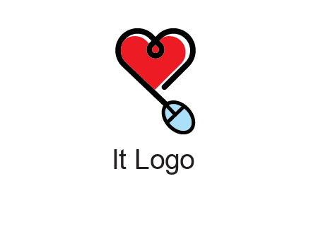 mouse is forming shape of heart logo