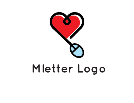 mouse is forming shape of heart logo
