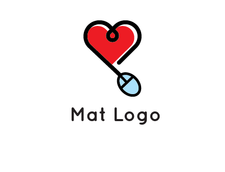 mouse is forming shape of heart logo