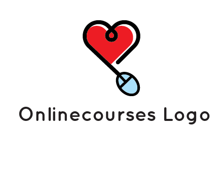 mouse is forming shape of heart logo