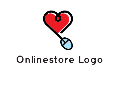 mouse is forming shape of heart logo
