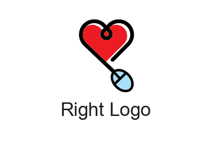 mouse is forming shape of heart logo