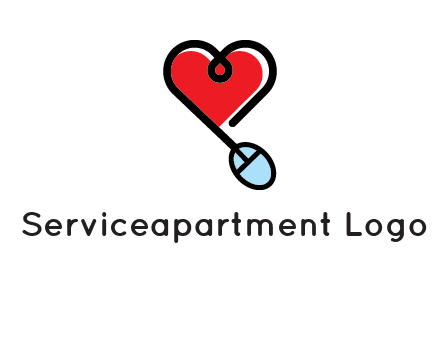 mouse is forming shape of heart logo