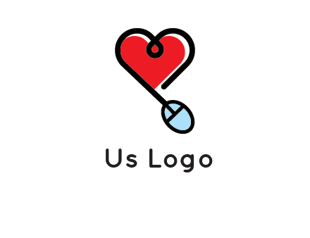 mouse is forming shape of heart logo