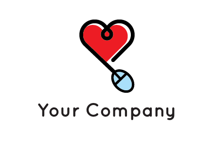mouse is forming shape of heart logo