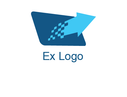 Pixel arrow come out from the monitor logo