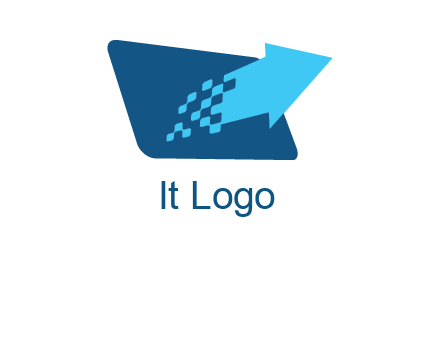 Pixel arrow come out from the monitor logo