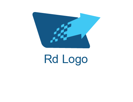 Pixel arrow come out from the monitor logo