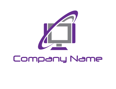 swoosh around on monitor logo
