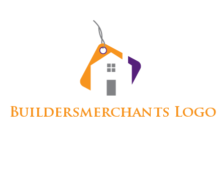 house is incorporated with shopping tag logo