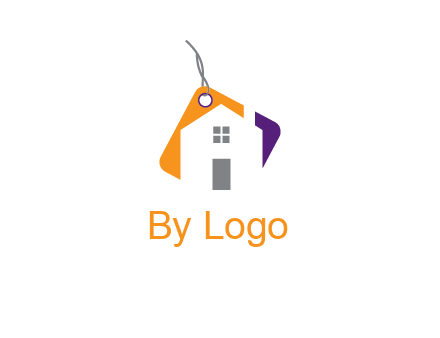 house is incorporated with shopping tag logo