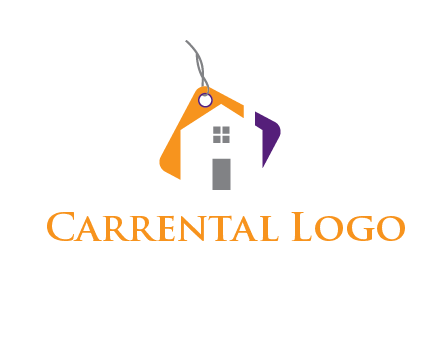house is incorporated with shopping tag logo