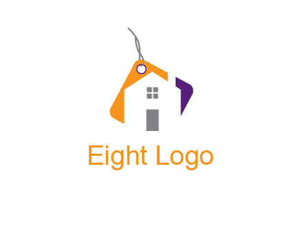 house is incorporated with shopping tag logo