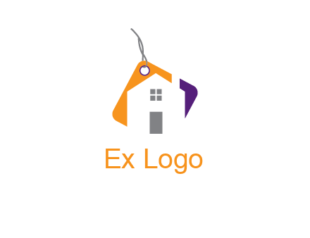 house is incorporated with shopping tag logo