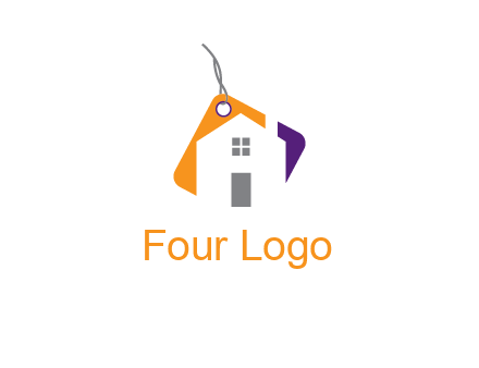 house is incorporated with shopping tag logo