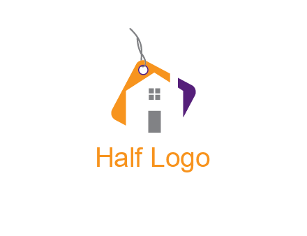 house is incorporated with shopping tag logo