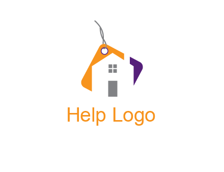 house is incorporated with shopping tag logo
