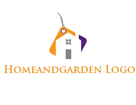 house is incorporated with shopping tag logo