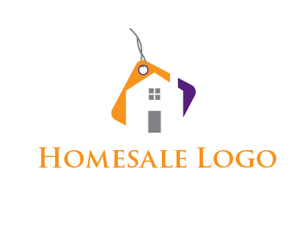 house is incorporated with shopping tag logo