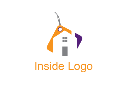house is incorporated with shopping tag logo