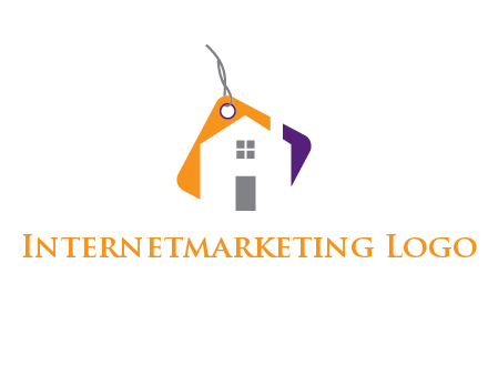 house is incorporated with shopping tag logo