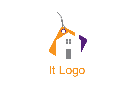 house is incorporated with shopping tag logo
