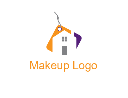 house is incorporated with shopping tag logo