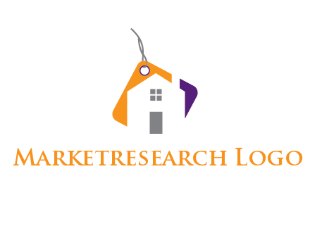 house is incorporated with shopping tag logo