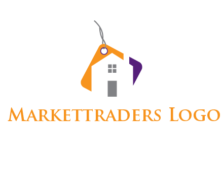 house is incorporated with shopping tag logo