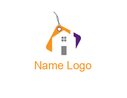 house is incorporated with shopping tag logo