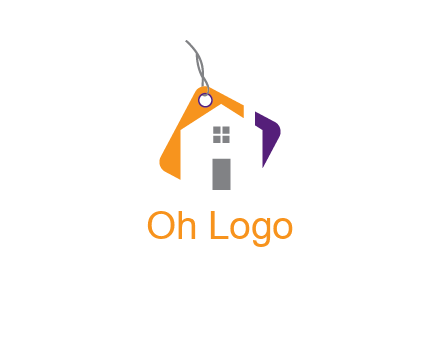house is incorporated with shopping tag logo