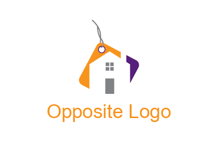 house is incorporated with shopping tag logo