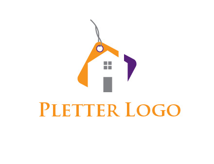 house is incorporated with shopping tag logo