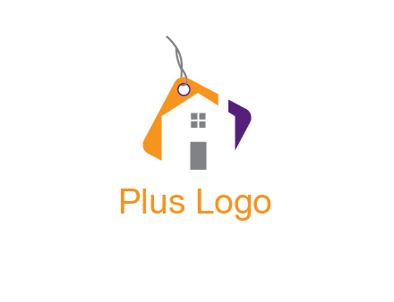 house is incorporated with shopping tag logo