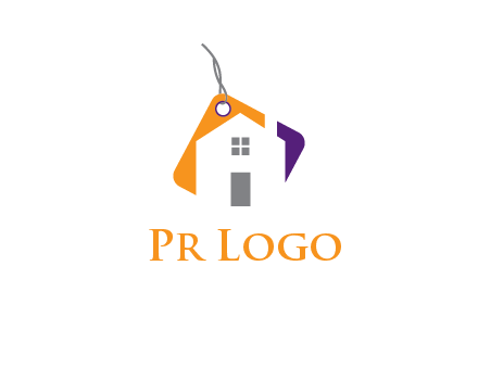 house is incorporated with shopping tag logo
