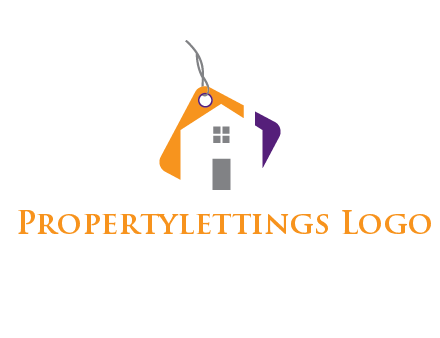 house is incorporated with shopping tag logo