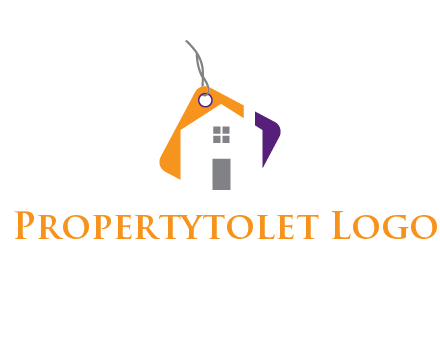 house is incorporated with shopping tag logo