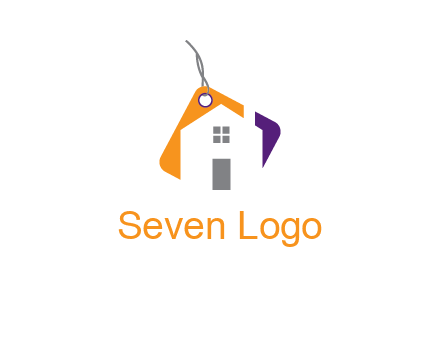 house is incorporated with shopping tag logo