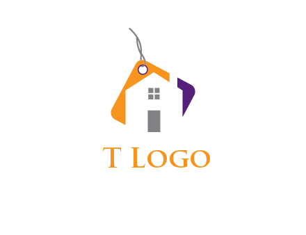 house is incorporated with shopping tag logo