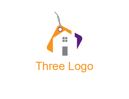 house is incorporated with shopping tag logo