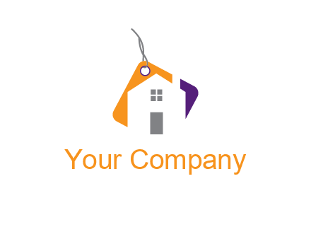 house is incorporated with shopping tag logo
