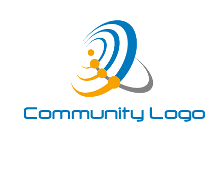 connected rings or orbit logo