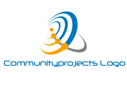 connected rings or orbit logo