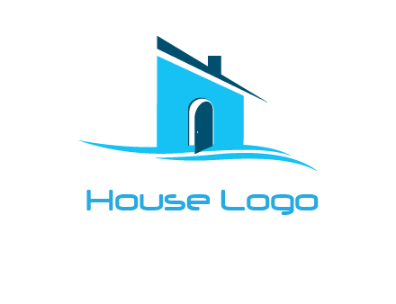 half cut abstract house stand on swoosh logo